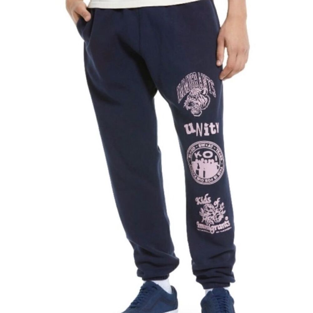 Kids of Immigrants Navy & Pink Joggers NWT Size XXL